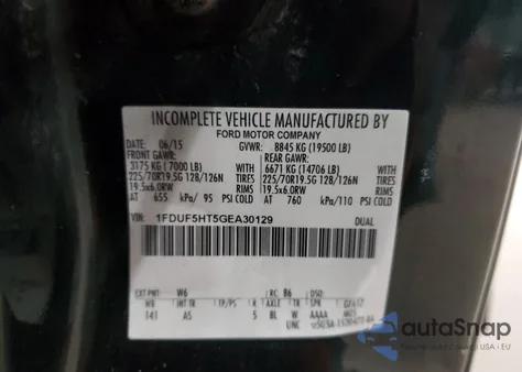 2016 Ford F550 Super Duty z USA, uszkodzony, nr VIN 1FDUF5HT5GEA30129